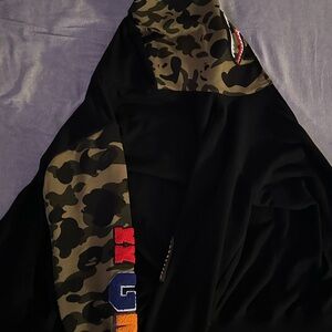 Bape Black and Camouflage Hoodie